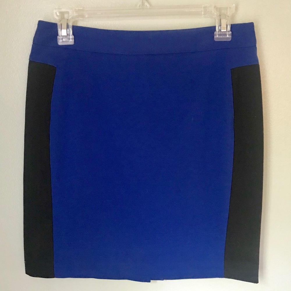 Short Blue and Black Pencil Skirt